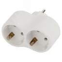 Разветвитель электрический SPx-2e-W на 2 розетки с заземлением 16А белый Б0053478 ЭРА