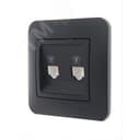 KARINA Розетка телефонная двойная евро чёрный бархат (10шт/120шт)