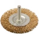 Кордщетка дисковая прямая, со шпилькой, стальная латунированная волнистая проволока 63 мм