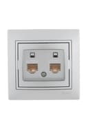 Розетка компьютерная 2-м СП Mira RJ45 сер. метал. LEZARD 701-1010-141