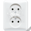 Розетка сдвоенная 16A 250V~ без заземления  слоновая кость