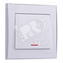 RAIN Выключатель с подсветкой белый с боковой вставкой хром