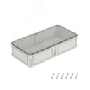 Корпус IP66/IP67, 600х300х146 мм, без МП, с фланцами, прозрачная крышка H= 21 мм