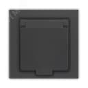 Розетка одноместная с крышкой UNIVersal серия Афина с/з, с/у, 16А, 220В, графит (еврослот), механизм Универсал