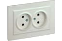 Розетка 2-м СП BRITE РС12-2-БрЖ 10А в сборе без заземл. без защ. шторок жемчуж. IEK BR-R20-10-K36-F