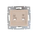 KARINA Розетка компьютер+телефон крем (10шт/120шт) 707-0388-143 Lezard