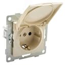 Розетка однопостовая Ugra с/з с з/ш и крышкой, механизм, в комплекте с кожухом IP44 К502, 16А, 250В, шампань GUSI Electric