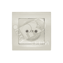 Розетка Бриллиант без заземления слоновая кость