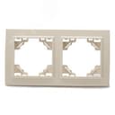 Рамка двухместная горизонтальная, Эрна, слоновая кость Stekker