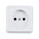 Розетка накладная одинарная без з/к белая