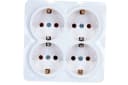 Розетка 4-м ОП 16А IP20 с заземл. бел. квадрат IONICH 1449