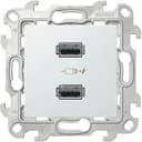 Зарядное устройство розетка 2хUSB, белый Simon