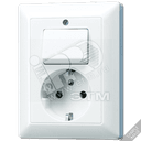 Розетка штепсельная SCHUKO 16A 250V с универсальным выключателем слоновая кость