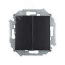 15 Выключатель двухклавишный с/у 10А 250В графит
