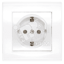 Розетка Бриллиант с заземлением белая Универсал