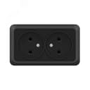 Розетка двухместная UNIVersal серия Олимп б/з, о/у, 16А, 220В, черная