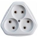 Розетка трехместная скрытой установки  (ток 10А) РС10-394, белая