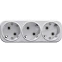 Сетевой разветвитель STEKKER ADP162320 на 3 выхода с заземлением 250V16A ABS пластик белый 39024