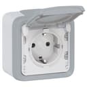 Розетка 2К+3 - немецкий стандарт - с винтовыми зажимами - Программа Plexo - серый - 16 A - 250 В Legrand Euro