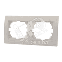 DERIY Рамка 2 поста горизонтальная белый