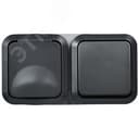 Блок розетка + выключатель горизонтальный TORS 16А IP55 графит IEK