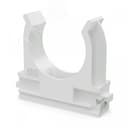 Крепёж-клипса для труб Полистирол белая d32 мм (25шт/500шт уп/кор)