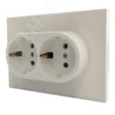 Розетка двухпостовая Ugra с/з с з/ш, механизм, 16А, 250В, бежевый GUSI Electric