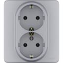 Розетка Inspiria 16А 250В 2х2P+E немецк. стандарт алюм. Leg 673752