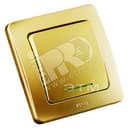 Переключатель одноклавишный скрытый с индикацией золото 16А HEGEL