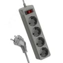 Сетевой фильтр 1,5м 4 гнезд, пвс 3х0,75мм2, серый, КОСМОС