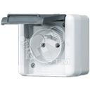 Розетка 16А 250V накладная франко-бельгийский стандарт