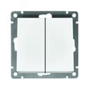 Выключатель двухклавишный UNIVersal серия Афина , с/у, 10А, 220В, механизм, белый (еврослот)