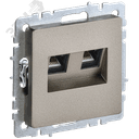 BRITE Розетка двойная RJ11+RJ45 кат.5E РК/Т12-БрШ шампань