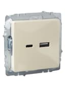 Розетка BRITE USB A+C 18Вт РЮ11-1-БрКр механизм беж. IEK BR-U22-018-K10