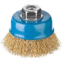 Щетка чашечная для УШМ, витая латунированная стальная проволока 0,3мм, 75ммхМ14 "Профессионал".