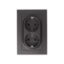 Розетка 2-м СП AtlasDesign 16А IP20 с заземл. в сборе мокко SE ATN000624