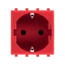 Розетка 1-м 2мод. Avanti "Красный квадрат" 16А IP20 2P+E защ. шторки красн. DKC 4401002