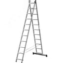 Лестница двухсекционная, алюминиевая, со стабилизатором, 11 ступеней