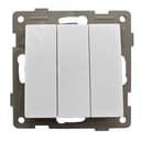 Выключатель трехклавишный Ugra, механизм, 10А, 250В, белый GUSI Electric