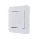 KARINA Выключатель проходной двойной белый (10шт/120шт)