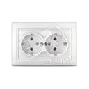 Севиль Розетка х 2 с заземлением белая С0128 Универсал