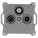 Розетка TV+FM+SAT9.5 мм проходная с накладкой, цвет Алюминий