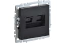 Розетка компьютерная двойн. СП RJ45 кат.5E BRITE РК10-2-БрЧ механизм черн. IEK BR-K20-1-K02