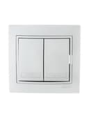 Выключатель 2-кл. СП Mira 10А IP20 со вставкой сер. метал. LEZARD 701-1010-101