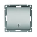 Выключатель проходной одноклавишный UNIVersal серия Афина , с/у, 10А, 220В, серебро (еврослот), механизм