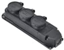 Колодка удлинителя 3-м 16А IP44 с защ. крышкой каучук черн. GENERICA ERK20-016-03-44-K02-G