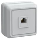 Розетка телефонная 1-м ОП Октава РТ20-ОБ IP20 бел. IEK ETO10-K01-DC