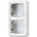 Коробка с рамкой накладная 2 поста белая