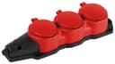 Колодка 3-м с заземл. 16A IP44 KX-3e-RED-IP44 каучук. красн. Эра Б0068393