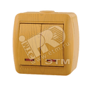 Ната Выключатель х2 с подсветкой ольха Lezard